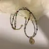 Nuevo Collar de Cuentas Turquesa China Vintage de Nicho Cadena de Clavícula Superpuesta de Ágata Roja para Mujeres