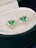 Pendientes de Mariposa Hueca en Forma de Corazón con Incrustaciones de Circonita, Diseño de Nicho, Estilo Lujo Ligero, Pendientes Versátiles y Exquisitos