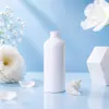 Frasco PET branco reto de 400ml com rosca 28, para loção corporal de alta qualidade, shampoo, gel de banho, cuidado diário, com pump