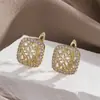 Pendientes Cuadrados de Circonita de Nuevo Diseño Transfronterizos para Mujer, Lujo Ligero, Pendientes de Alta Gama, Pendientes de Moda y Versátiles para Mujer