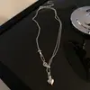 Cadena para el cuello Estilo Frío Hip Hop Corazón Amor Cara Sonriente Collar para Mujer Didi Trumping Popular en Internet Estilo Japonés y Coreano Cadena para la Clavícula Joyería Nuevo Estilo
