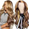 Comércio Exterior Transfronteiriço Peruca Moda Europeia e Americana Lace Front Cor Piano Cabelo Cacheado Ondas Grandes África Quente Lace Front