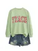 Amazon eBay Estação Autônoma Moda Casual Versátil Feminino Ensinar Morango Outono Inverno Novo Camisa de Manga Longa Moletom
