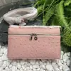 Lp19 Lonchera Elegante Versátil Nuevo Modelo 2025 Piel Genuina Gigi Mismo Estilo Bolso Cruzado Piel de Avestruz Almacenamiento Bolso de Mano