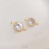 Borde de circonita redonda grande colgante simple colgante doble color oro 14K circonita brillante colgante accesorios de joyería hechos a mano diy