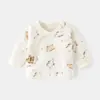 Ropa interior cálida para bebé recién nacido, media espalda, sin costuras, capa de aire, más algodón, engrosada para recién nacido, traje de monje, parte superior
