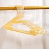 Percha transparente estilo Ins para chica, con purpurina acrílica, polvo dorado y cristales, para tienda de ropa.