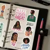 100 Piezas de Pegatinas Inspiradoras Negras, Pegatinas Decorativas DIY de Graffiti Pintado para Teléfonos Móviles, Laptops, Cajas de Papelería y Botellas de Agua