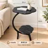 Mesa de centro de almacenamiento de escritorio moderna minimalista de doble capa, adecuada para apartamentos pequeños, balcones y como mesita de noche móvil