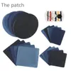 Patch jeans peça cortada retangular oval patch adesivo patch pode cortar cotovelo calça buraco no joelho