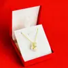 Bolsa da Sorte Ano Novo Estilo Chinês Pingente de Cabacinha de Jade Hetian Corrente para Clavícula para Mulheres, Cravejado com Zircônia, Banhado a Ouro, Acessório Estilo Palácio