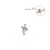 Pendientes de Aro de Aleación de Titanio G23 con Cruz de Diamante Individual Joyería para Piercings Accesorios para Orejas Tachuelas para Labios Tachuelas para Cartílago de la Oreja Tachuelas para la Lengua Tachuelas para la Ceja