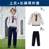 Traje de Coro para Alunos do Ensino Fundamental e Médio Uniforme Escolar Estilo Britânico Uniforme de Classe para Crianças do Jardim de Infância Uniforme de Time Esportivo Falso Duas Peças
