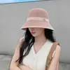 Moda Primavera e Verão Versátil Recorte Tela Outdoor Casual Chapéu Feminino Chapéu de Sol Feminino Chapéu de Pescador Chapéu Balde Chapéu de Praia