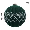 Bola de Navidad de Fábrica, Bola Grande Flotada de 15 cm, Decoración Navideña de Terciopelo Pintado con Goma de Forma Irregular Burdeos