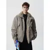 Chaqueta de Felpa con Estampado de Leopardo Retro Americano, Patchwork, Cuello Solapa, Abrigo Grueso para Hombre, Invierno, Marca de Moda, Estilo Granja, Ropa de Abrigo Gruesa para Pareja