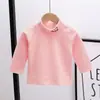 Camiseta Básica de Forro Polar Doble Cara con Cuello Medio Alto para Niños y Niñas Otoño e Invierno Chaqueta Interior Estilo Occidental Camiseta de Manga Larga