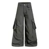 Pantalones cargo de pierna ancha multibolsillos deconstruidos estilo retro americano para hombre y mujer, nuevo estilo de otoño, holgados, casuales, versátiles, pantalones de marca de moda