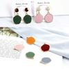 Pendientes de aleación con forma de gota de aceite irregular de color Morandi, estilo retro, sencillos, hechos a mano, accesorios de joyería