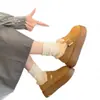 2026 Nuevo Estilo Zapatos Birkenstock de Felpa con Suela Gruesa para Mujer Invierno Exteriores Slip-on Zapatos de Algodón Cálidos que Aumentan la Altura Casual Zapatos de Una Sola Pieza