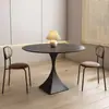 Mesa de Jantar e Cadeiras de Ardósia Estilo Creme, Mesa Redonda Simples para Apartamento Pequeno, Mesa Redonda Moderna de Cor Sólida para Restaurante ou Lazer, Mesa Redonda de Celebridade da Internet