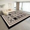Alfombra para Sala Resistente a las Manchas, Alfombra Estilo Crema para Dormitorio/Sofá/Mesa de Centro, Manta Doméstica Lavable para Cabecera, Terciopelo Cristal al por Mayor