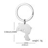 Llavero de gato de dibujos animados de acero inoxidable con costuras, para novias, pareja, colgante para mochila, colgante lindo, regalo, joyería, regalo de mano