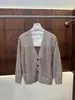 BORBOTIE Ropa de punto para mujer 2026 Principios de otoño Nuevo Estilo BC Old Money Hilo de lentejuelas Calado Cuello en V Manga larga Cárdigan