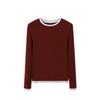 Camiseta Interior Derong para Mujer Falsa de Dos Piezas Invierno Cuello Redondo Manga Larga Meiyabi Ropa Interior Ajustada para Mujer Top Wholesale