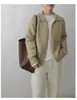 Cross2026 Otoño Invierno Nuevo en Línea Cárdigan de Punto de Lana Pura con Cuello Polo para Mujer Abrigo Suéter Grueso con Solapas
