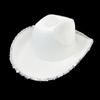 Sombrero de vaquero Dick, amarillo, con borde plateado, sombrero de vaquero occidental americano amarillo, sombrero de moda con borde plateado y diamantes.