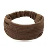 Diadema de punto de ala ancha estilo coreano para lavarse la cara con cordón, pañuelo para la cabeza cálido simple, diadema, gorro de moda para el posparto, accesorios para cubrir el cabello blanco