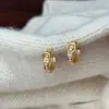 Brincos de Círculo com Zircônia Microincrustada e Fivela de Ferradura Inspirados em Design para Mulheres, Brincos de Moda Únicos e Modernos