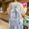 Mochila Escolar para Campus para Mujer, Mochila de Cuadros Simple Estilo Coreano para Estudiantes de Secundaria y Preparatoria, Mochila Casual de Gran Capacidad para Viajes