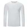 Camiseta masculina de seda gelada e nylon de secagem rápida com gola redonda e mangas compridas, roupa esportiva de secagem rápida e proteção solar, impressão de logotipo personalizado para team building corporativo