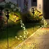 2025 lâmpada de chaleira de anjo de jardim de energia solar transfronteiriça, lâmpada de paisagem externa, lâmpada de gramado oca de ferro, fada das flores água
