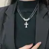 Collar Cruzado de Doble Capa Hip-Hop de Moda Europeo y Americano, Nueva Cadena para Suéter de Diseño de Moda Otoño e Invierno, Accesorio Unisex
