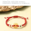 Pulsera de Cuerda Roja Benmingnian Tejida a Mano Hebilla Ping An de Jade Sintético Seguridad Cuerda de Mano para Hombres y Mujeres Joyería de Regalo Venta al por Mayor