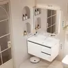 Gabinete de baño de aluminio de panal engrosado con lavabo de cerámica integrado y unidad de tocador