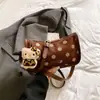Bolso de Hombro de Lunares para Mujer 2026 Otoño Nuevo Bolso Boston de Ante Diario Simple Ligero Versátil Bolso Cruzado