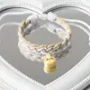 Pulseira de Casal Trançada de Algodão e Linho Original Fofa Ji Yi Xiaoba Ajustável Super Fofa Desenho Animado Melhor Amiga Pulseira Magnética para Mulheres