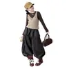 Conjunto de Ropa de Otoño para Niñas Estilo Coreano Modelo 2026 para Niños Medianos y Grandes Conjunto de Pantalones de Cuero de Manga Larga Color Café