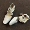 2026 Nuevos Zapatos de Ballet Versátiles Estilo Francés, Tacones Altos para Mujer de Tacón Medio, Sandalias con Punta Hueca, Zapatos Casuales