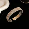 Pulsera Abierta Redonda Multicapa Incrustada con Diamantes Transfronteriza, Exquisita y de Moda, Pulsera Versátil con un Toque de Lujo Ligero y de Alta Gama para Mujeres