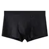 Verão 2026 Novo Seda de Gelo Sem Costura Masculino Cueca Boxer Briefs Cintura Média Tamanho Plus Respirável Cor Sólida Atacado Masculino