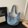 Bolso de mezclilla transfronterizo para mujer, bolso tipo dumpling, nuevo bolso cruzado grande de verano 2026 para estudiantes para la escuela