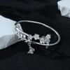 Pulseira original de prata pura 9999 prata de lei feminina folha de ameixa borboleta pulseira de prata nicho sólida pulseira de luxo leve presente