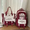 Set de Mochila de Dos Piezas Estilo Bosque para Estudiantes de Secundaria y Preparatoria Femeninas, Gran Capacidad, Multicapa, Ligero, Versátil, Mochila Simple