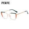 95379 moda Nuevos Gafas para Dama Anti-luz azul sin maquillaje estilo colorido marco doble color espejo óptico se puede equipar con espejo de aumento