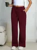 Pantalones de chándal holgados de pierna ancha para mujer de tallas grandes más vendidos con forro polar y cordón en Amazon y Temu en Europa y América